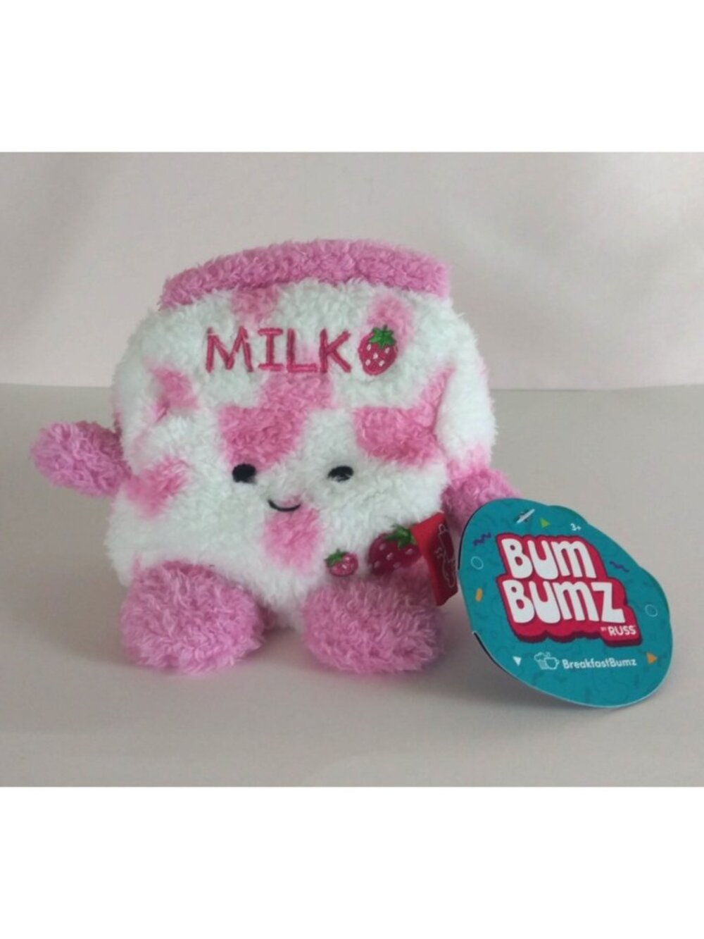 NWT Bum Bumz Sunday The Strawberry Milk 4" Plush